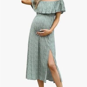 Kohl's Maternity Green Floral Women's Casual Dress